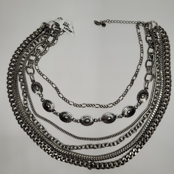 NWT Free People vintage inspired silver chain necklace - Picture 2 of 5